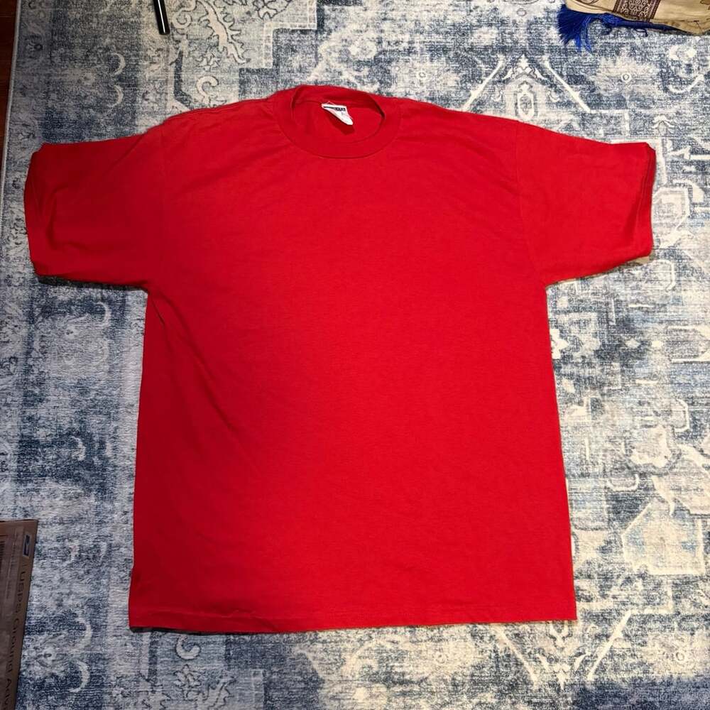 Jerzees Heavyweight Blend T-Shirt Size L Red Blank Crew Neck